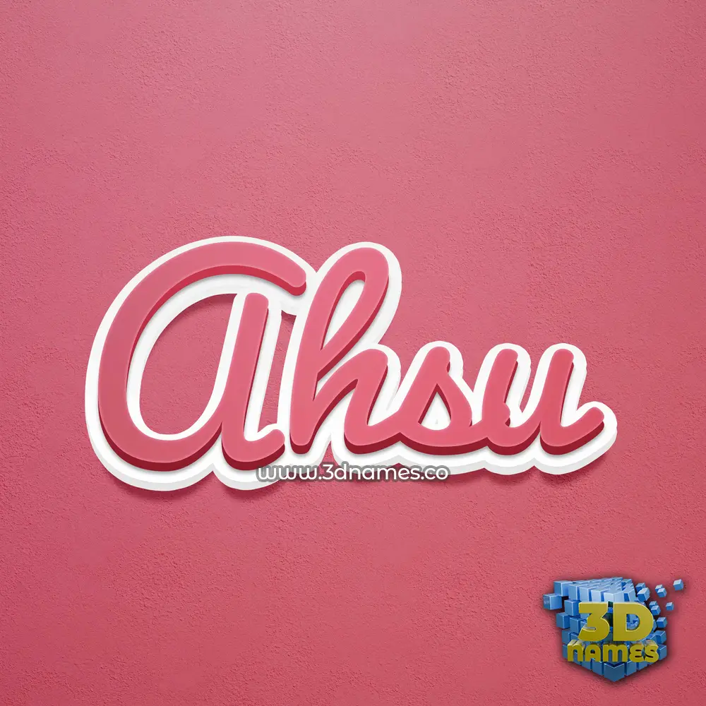 ahsu in Red Scribble style - 3D name wallpaper