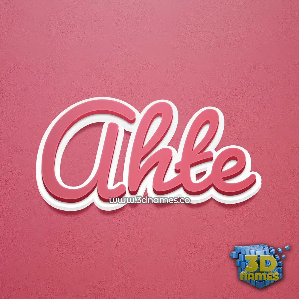 ahte in Red Scribble style - 3D name wallpaper