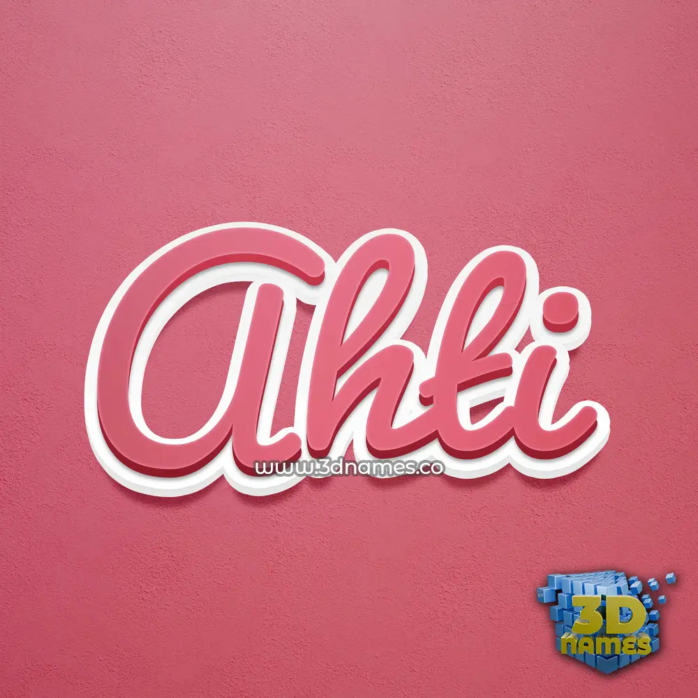 ahti in Red Scribble style - 3D name wallpaper