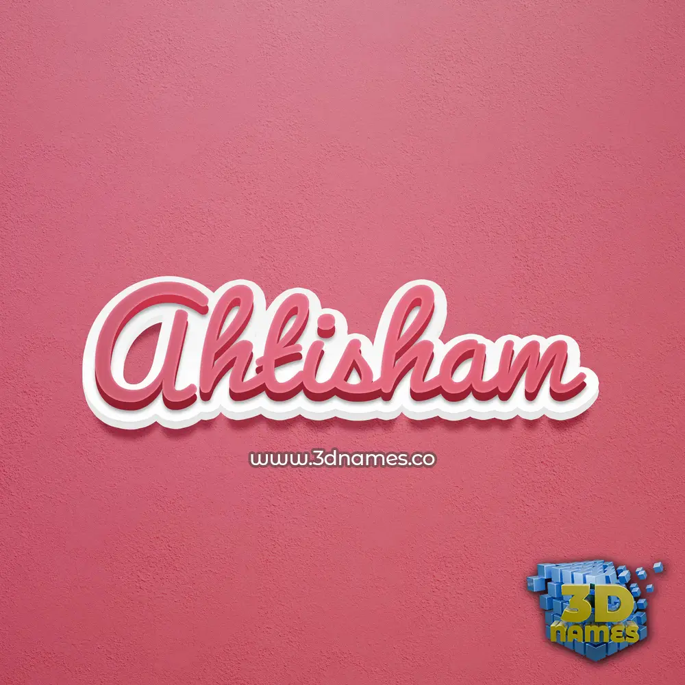ahtisham in Red Scribble style - 3D name wallpaper