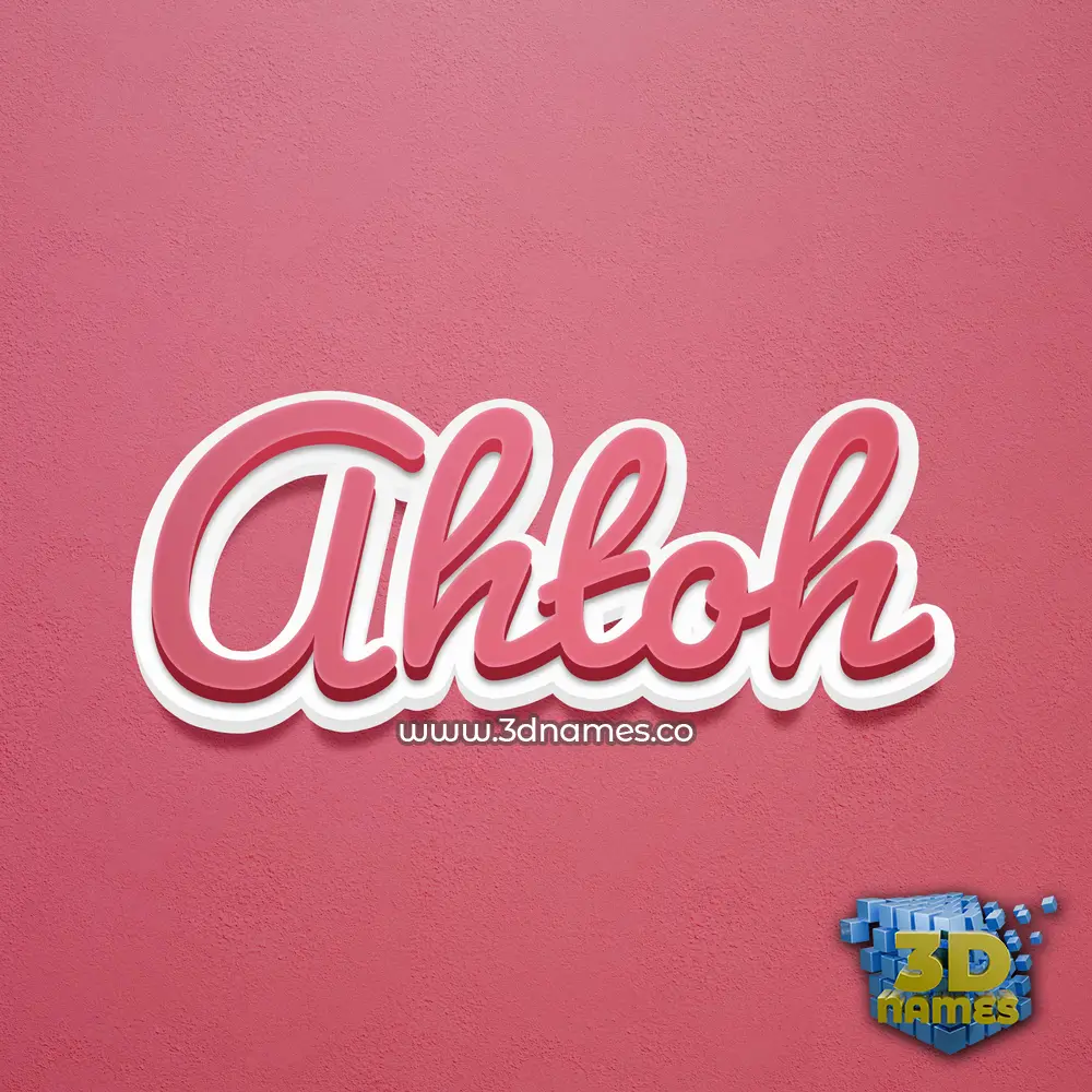 ahtoh in Red Scribble style - 3D name wallpaper