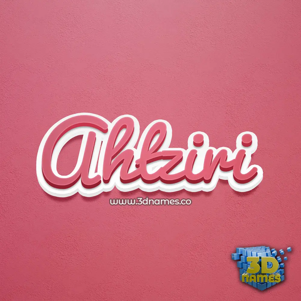 ahtziri in Red Scribble style - 3D name wallpaper
