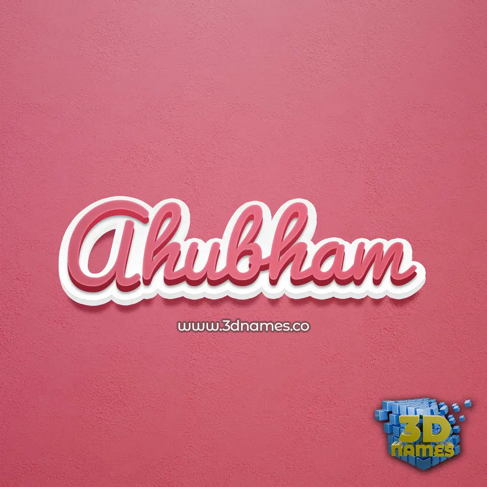 ahubham in Red Scribble style - 3D name wallpaper