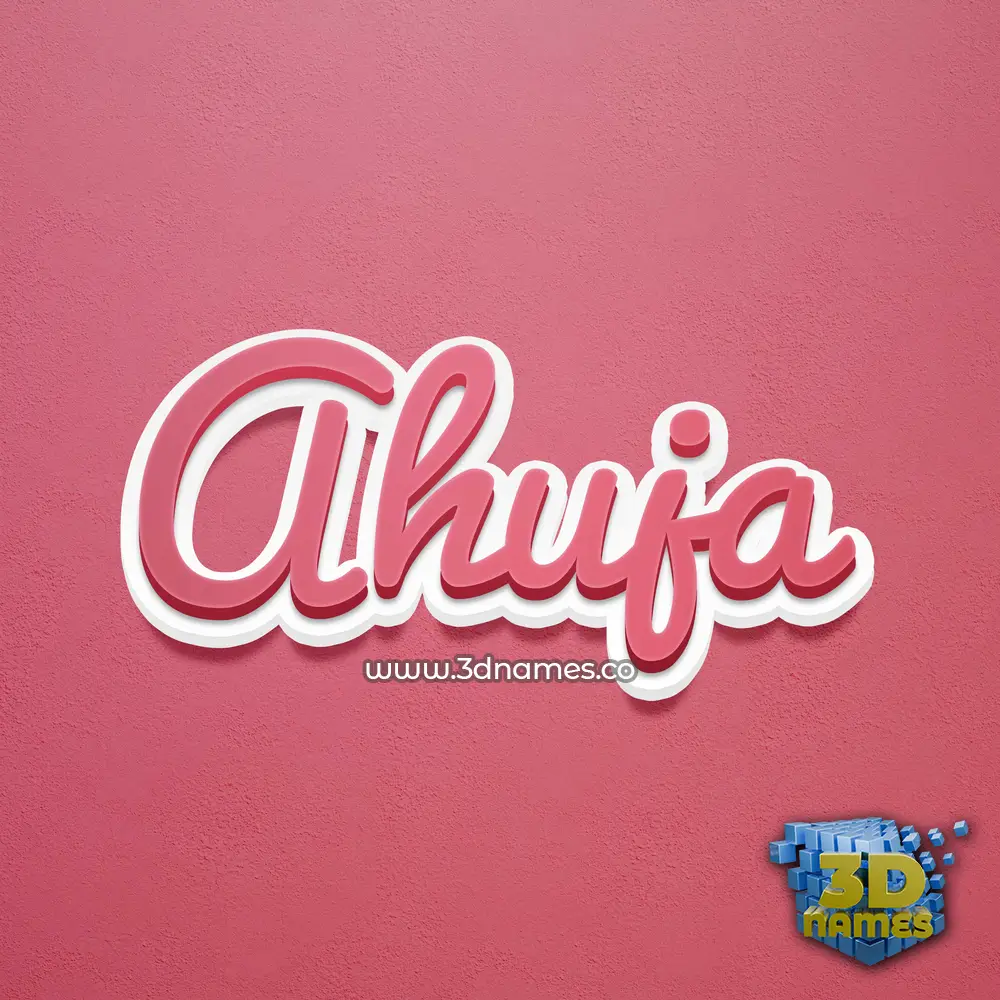 ahuja in Red Scribble style - 3D name wallpaper