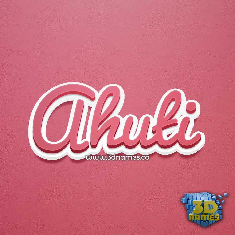 ahuti in Red Scribble style - 3D name wallpaper