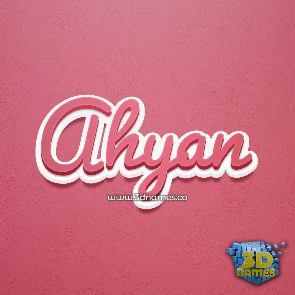 ahyan in Red Scribble style - 3D name wallpaper