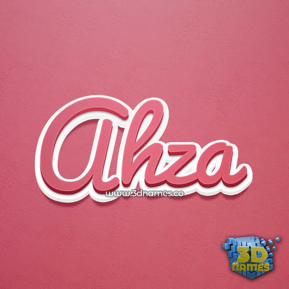 ahza in Red Scribble style - 3D name wallpaper