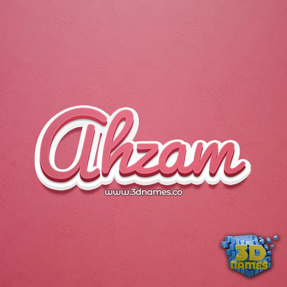 ahzam in Red Scribble style - 3D name wallpaper