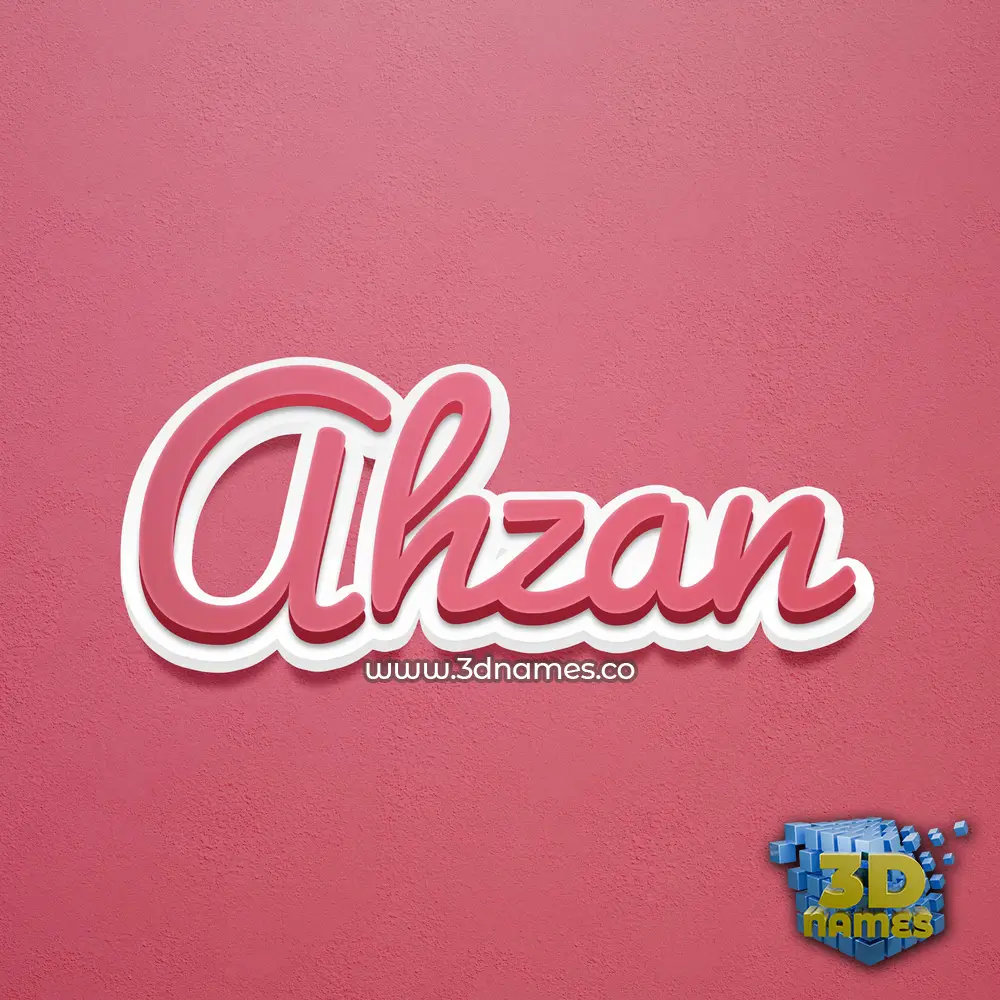ahzan in Red Scribble style - 3D name wallpaper