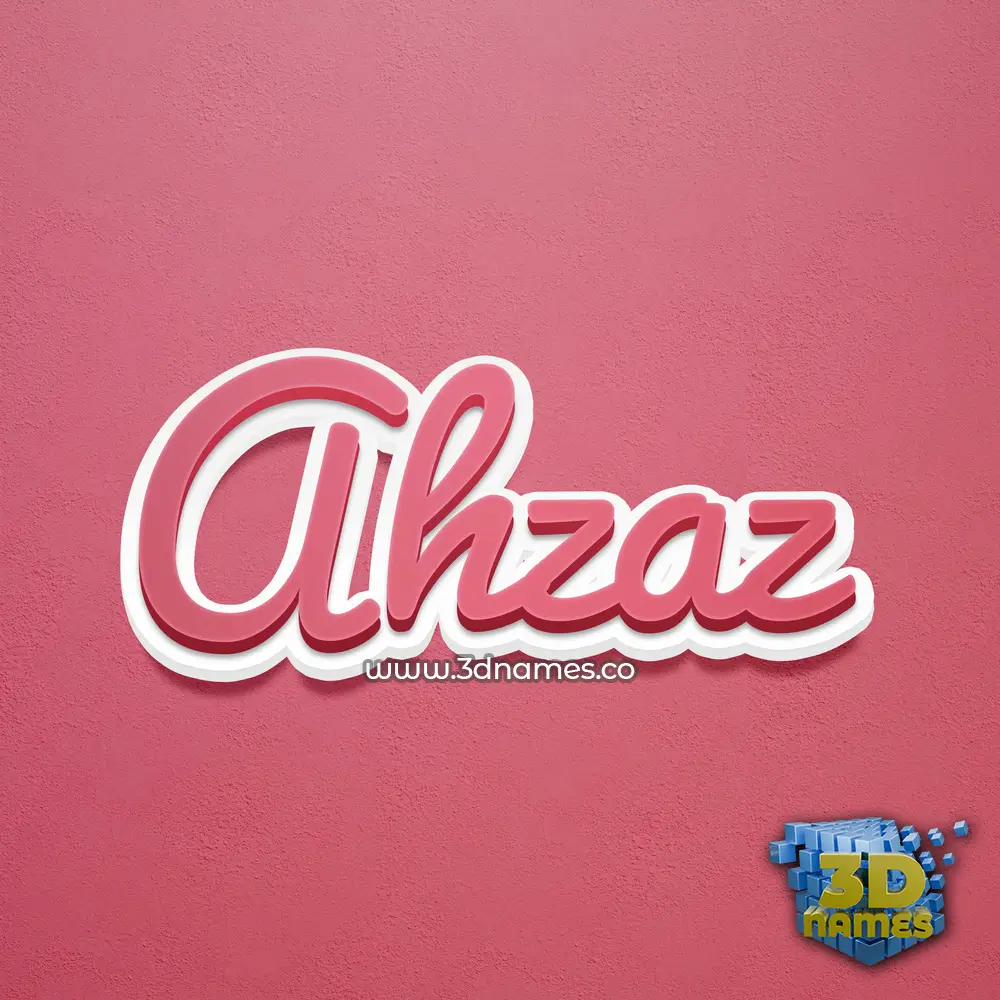 ahzaz in Red Scribble style - 3D name wallpaper