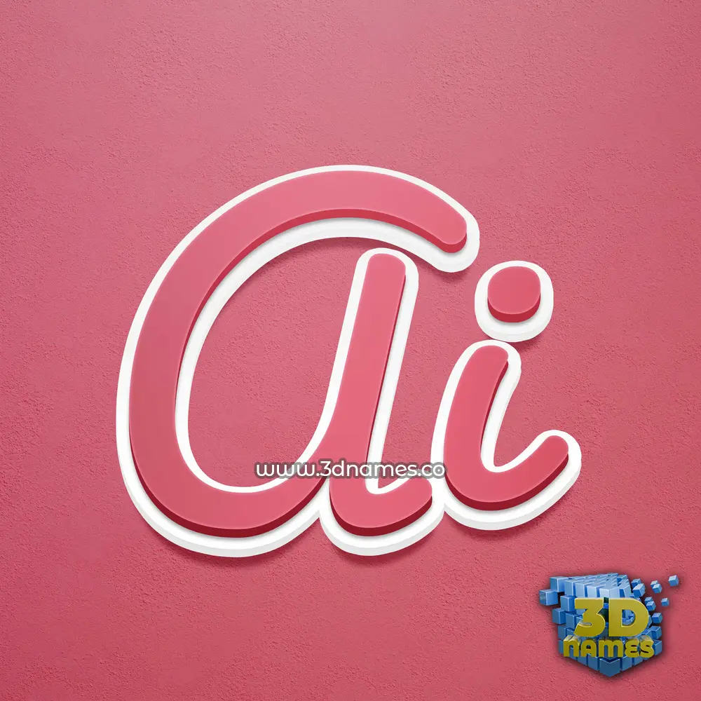 ai in Red Scribble style - 3D name wallpaper