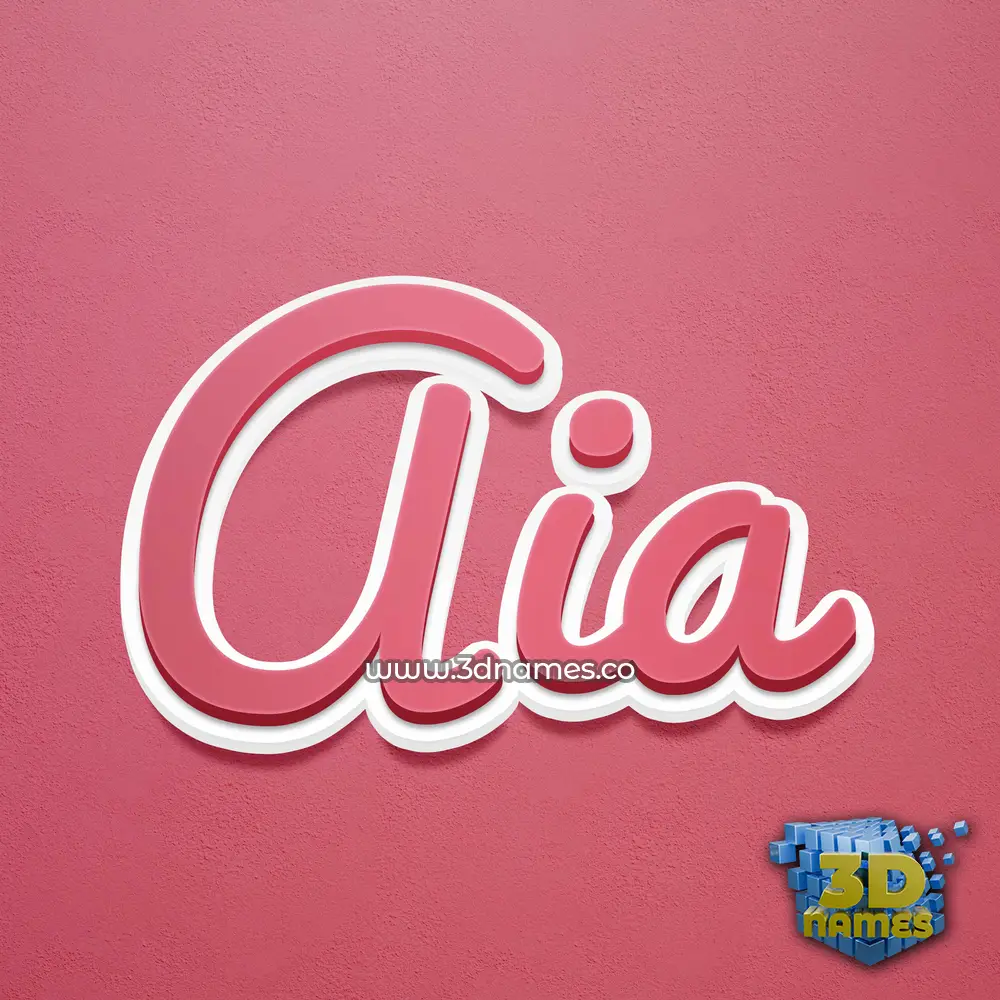aia in Red Scribble style - 3D name wallpaper