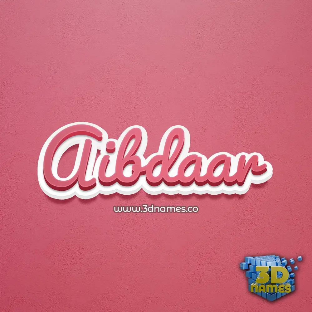 aibdaar in Red Scribble style - 3D name wallpaper