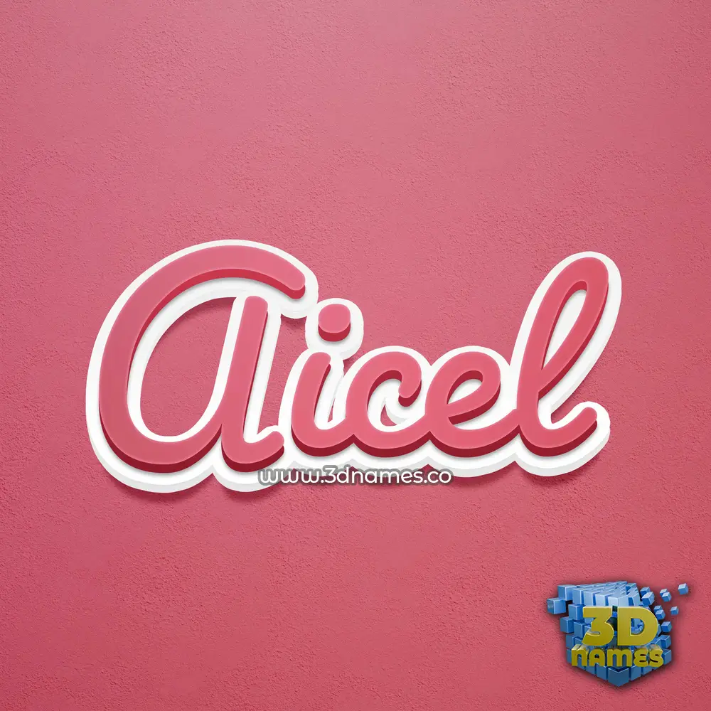 aicel in Red Scribble style - 3D name wallpaper