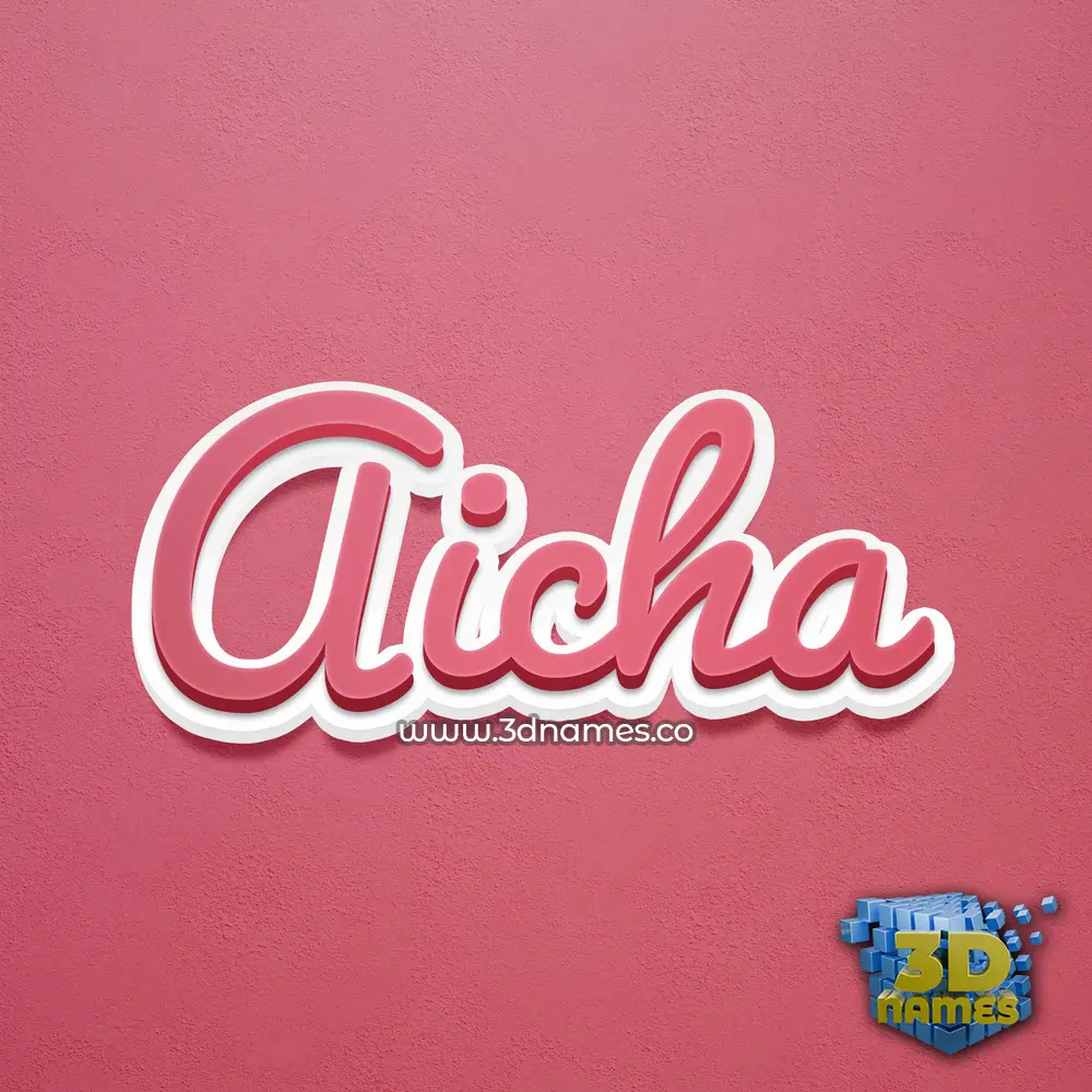 aicha in Red Scribble style - 3D name wallpaper