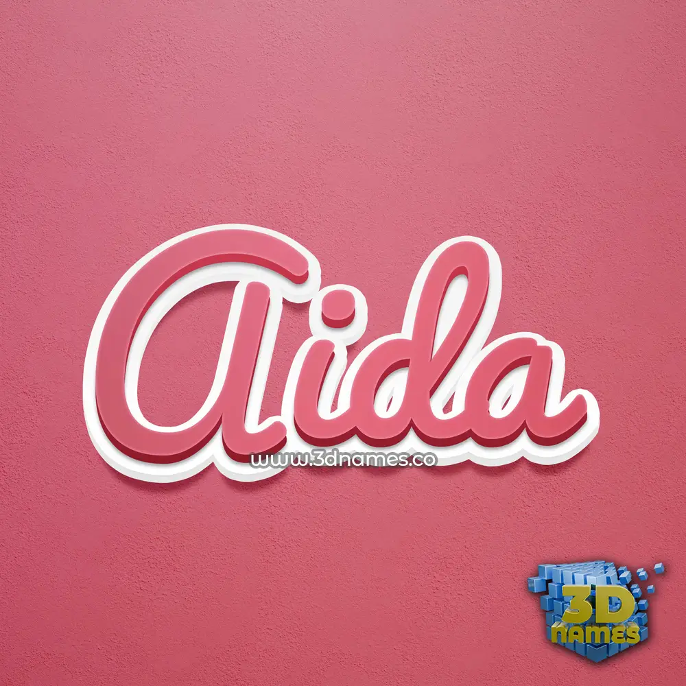 aida in Red Scribble style - 3D name wallpaper