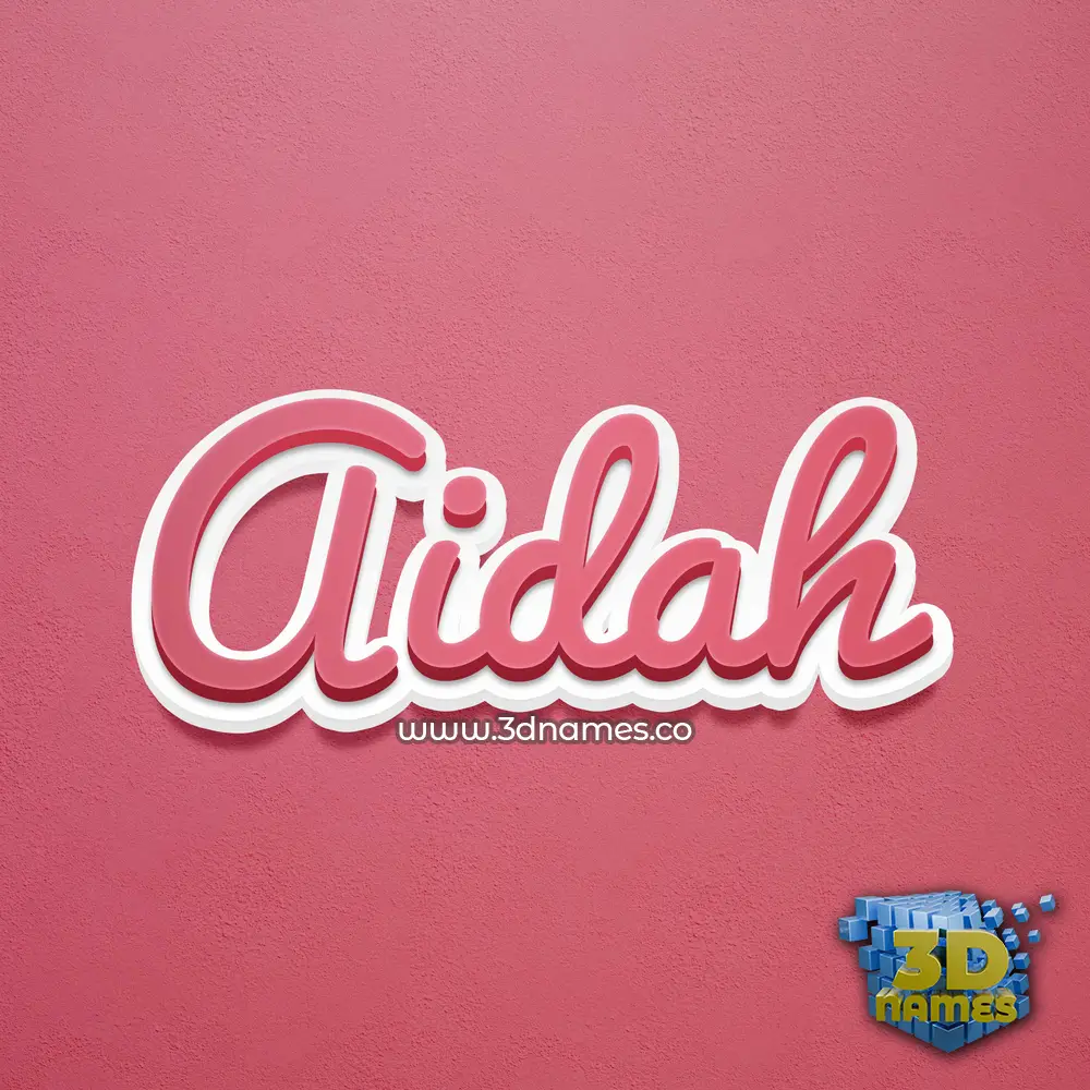aidah in Red Scribble style - 3D name wallpaper