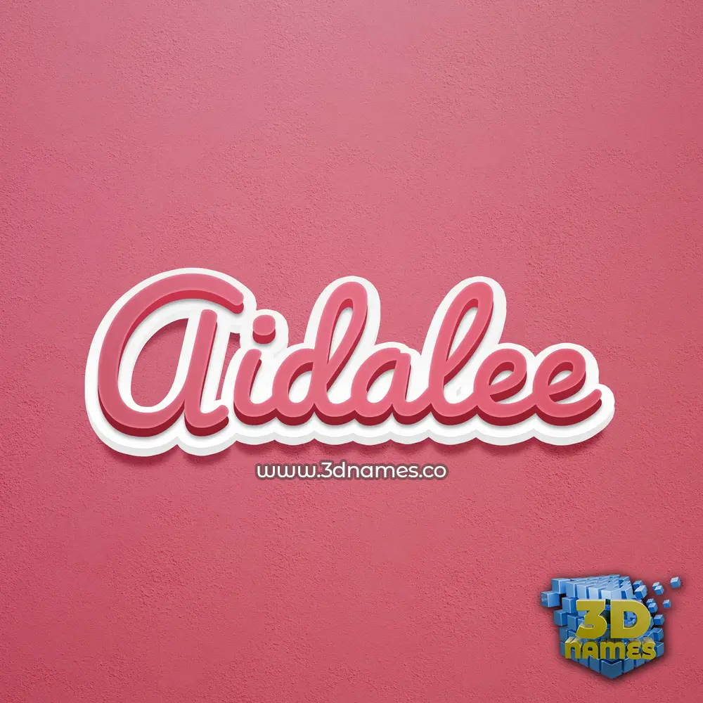 aidalee in Red Scribble style - 3D name wallpaper