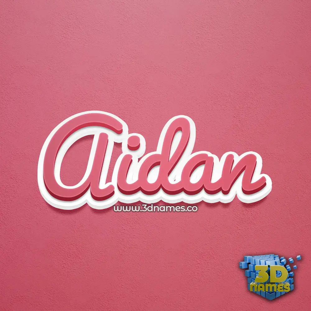 aidan in Red Scribble style - 3D name wallpaper
