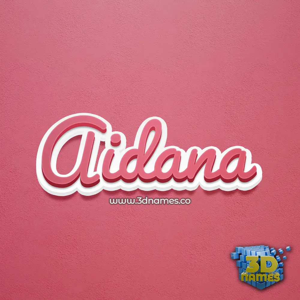 aidana in Red Scribble style - 3D name wallpaper