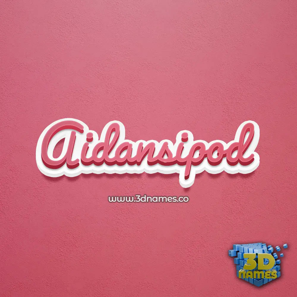 aidansipod in Red Scribble style - 3D name wallpaper