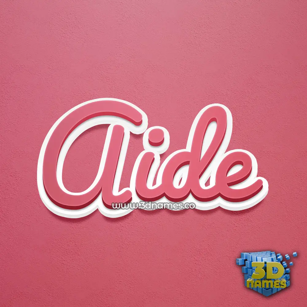 aide in Red Scribble style - 3D name wallpaper