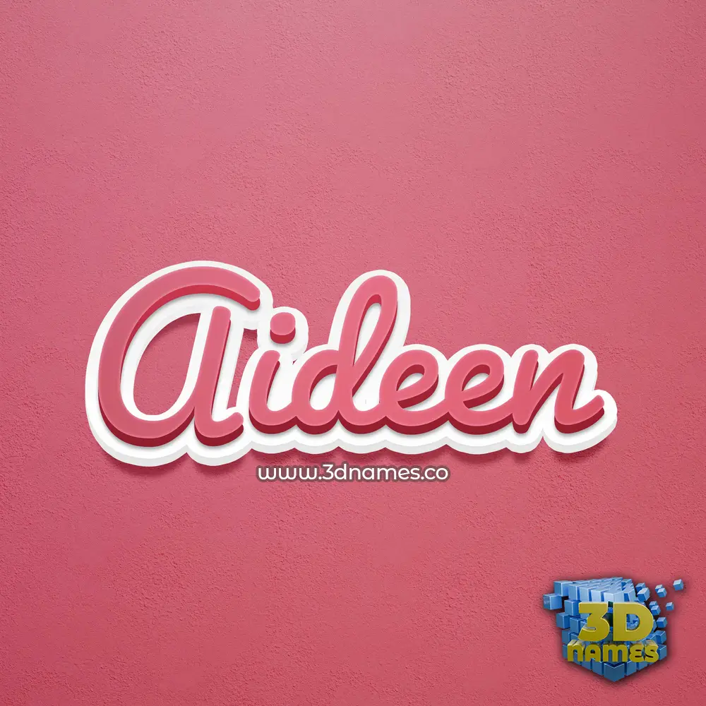 aideen in Red Scribble style - 3D name wallpaper