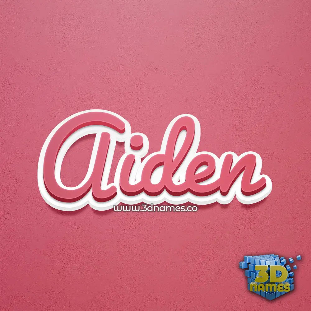aiden in Red Scribble style - 3D name wallpaper