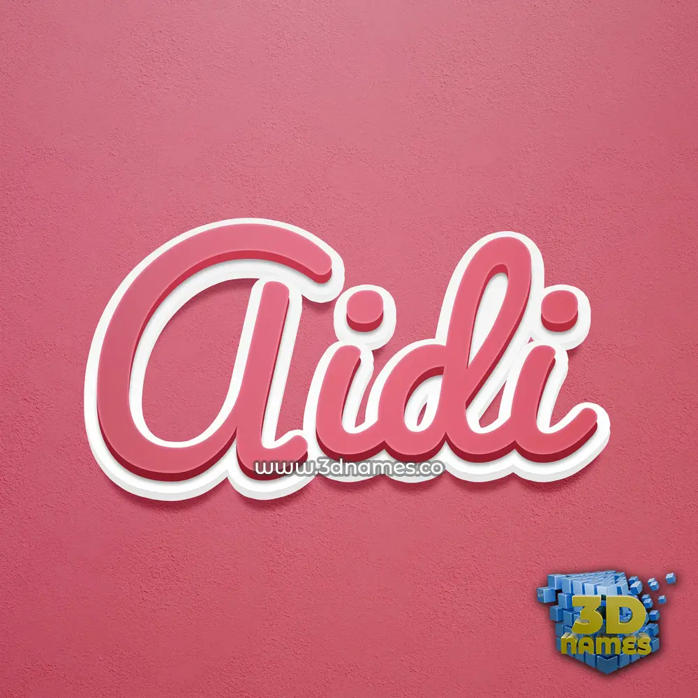aidi in Red Scribble style - 3D name wallpaper