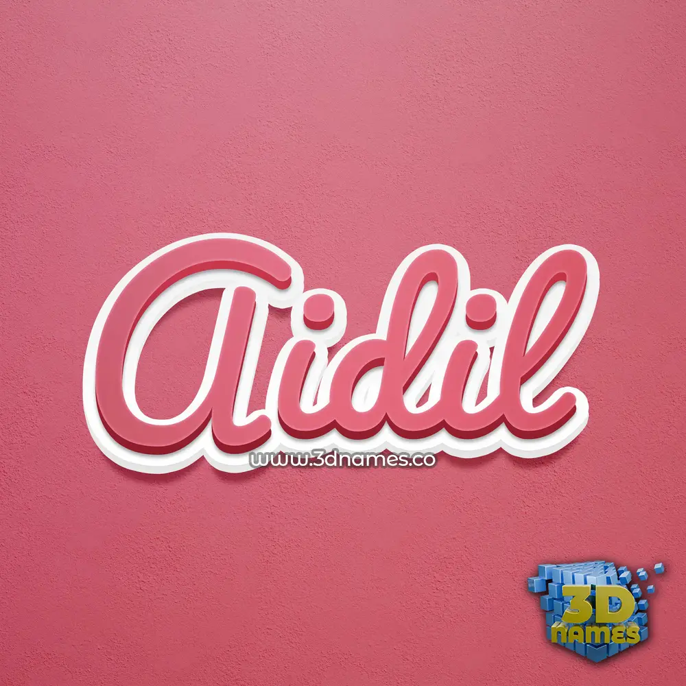 aidil in Red Scribble style - 3D name wallpaper