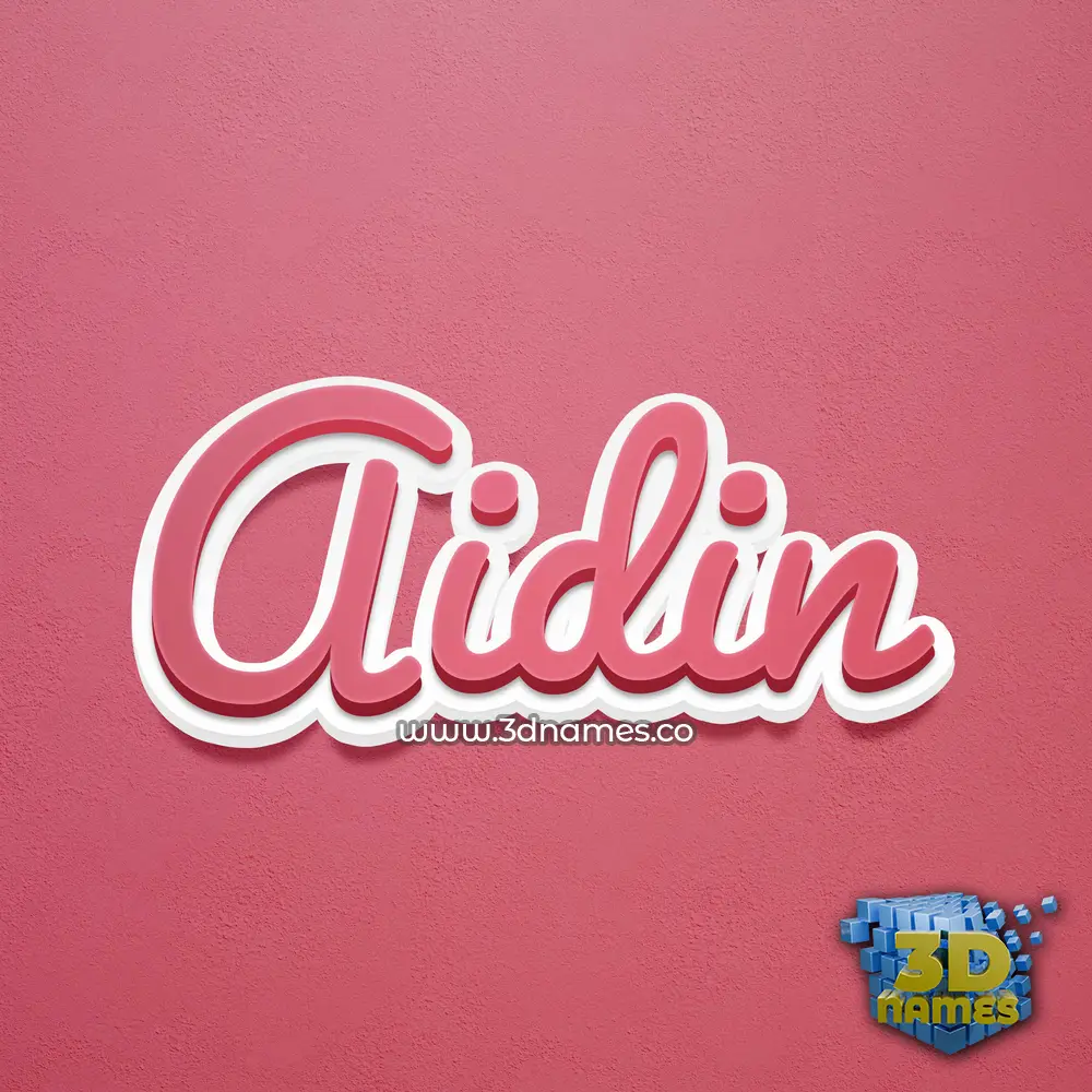 aidin in Red Scribble style - 3D name wallpaper