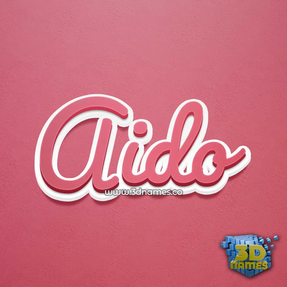 aido in Red Scribble style - 3D name wallpaper