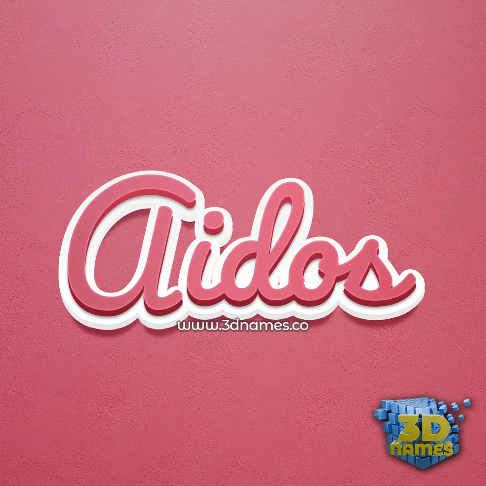 aidos in Red Scribble style - 3D name wallpaper
