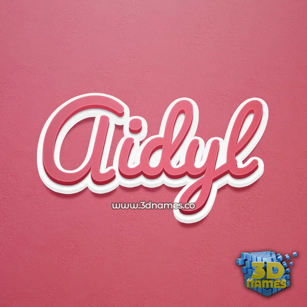 aidyl in Red Scribble style - 3D name wallpaper