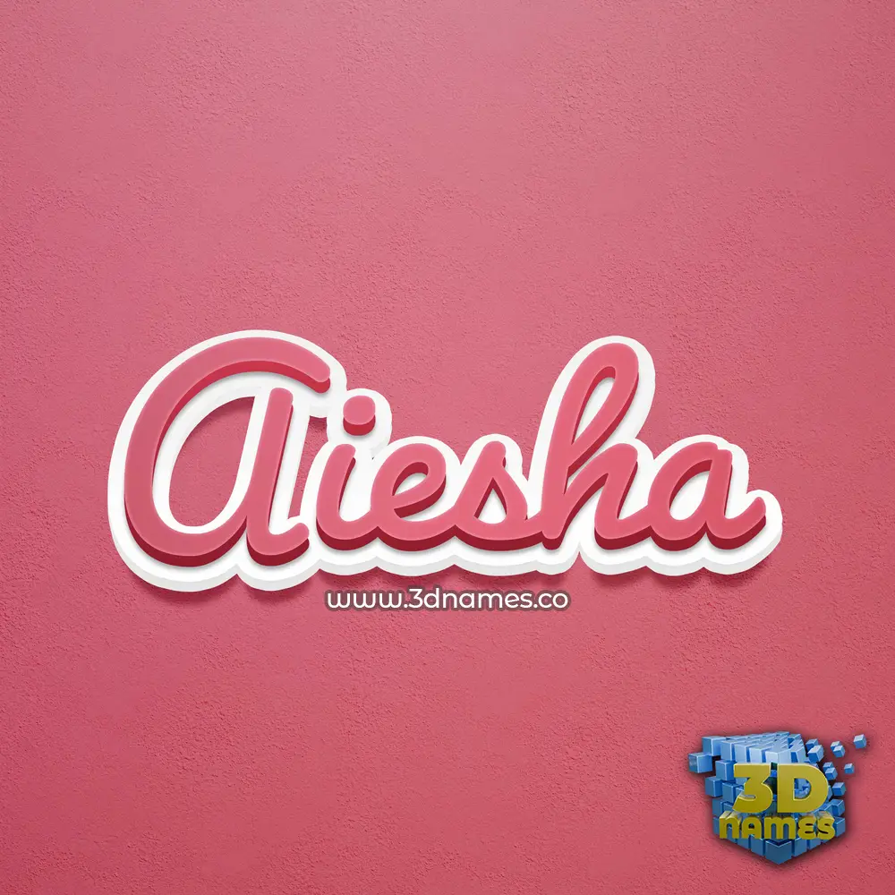 aiesha in Red Scribble style - 3D name wallpaper