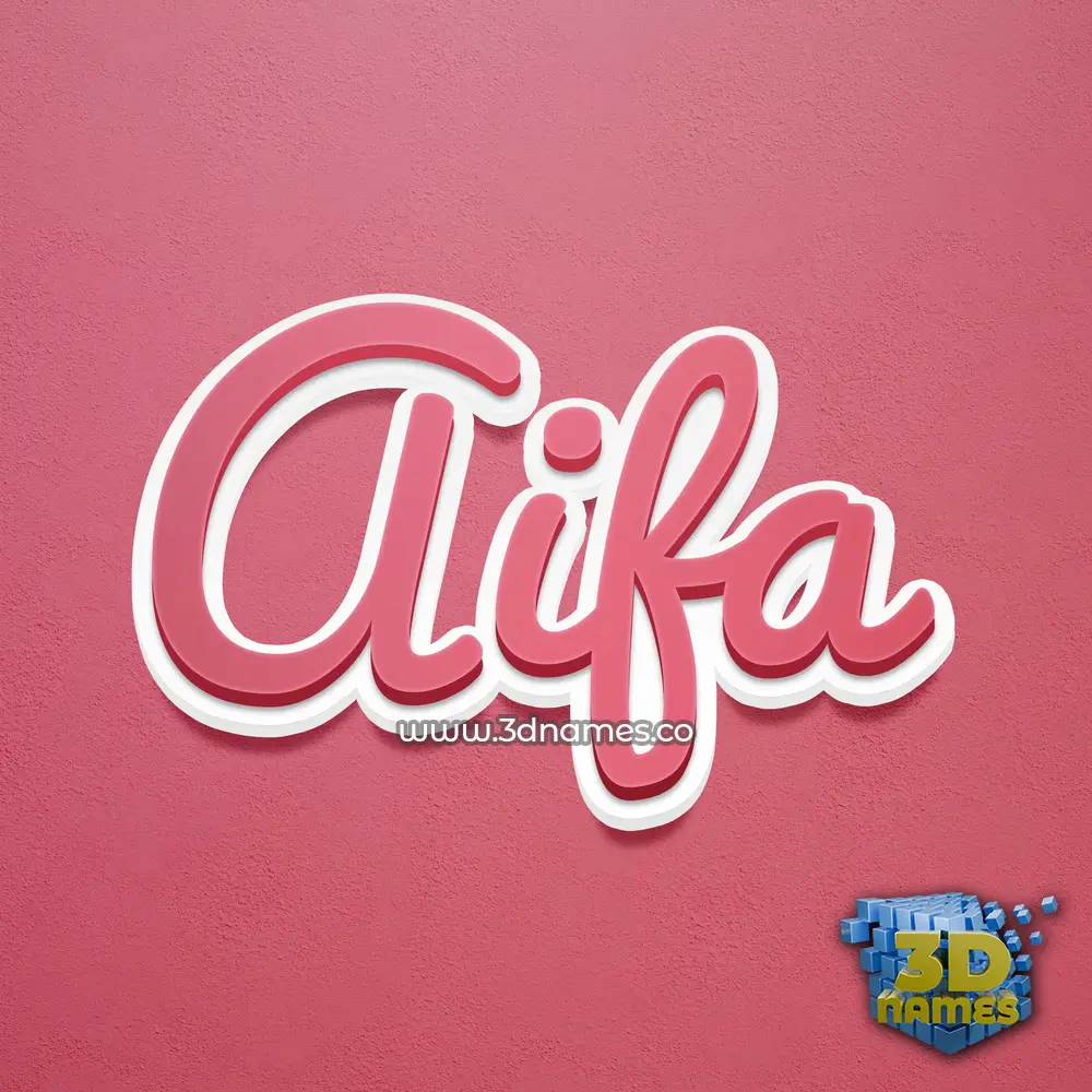 aifa in Red Scribble style - 3D name wallpaper