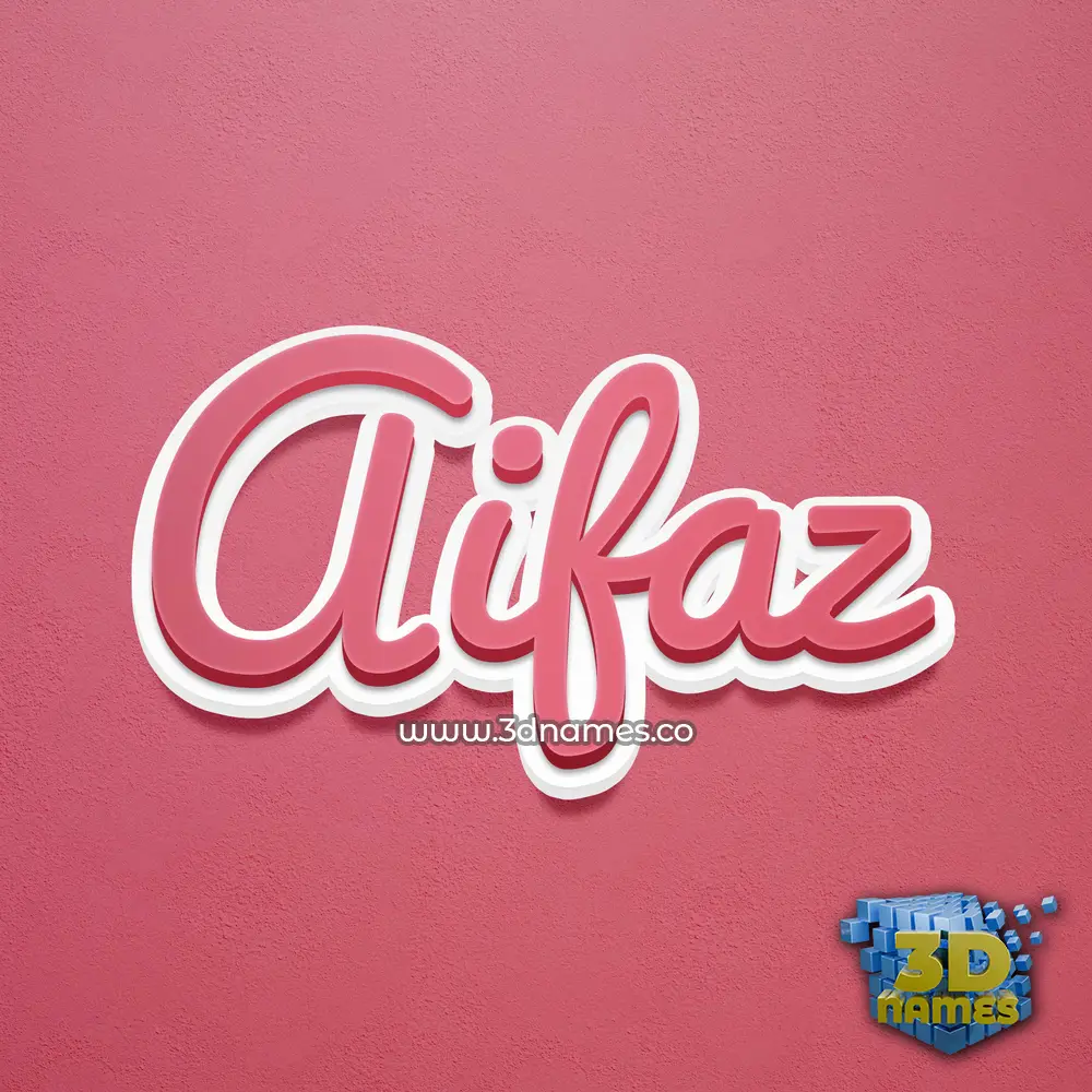 aifaz in Red Scribble style - 3D name wallpaper