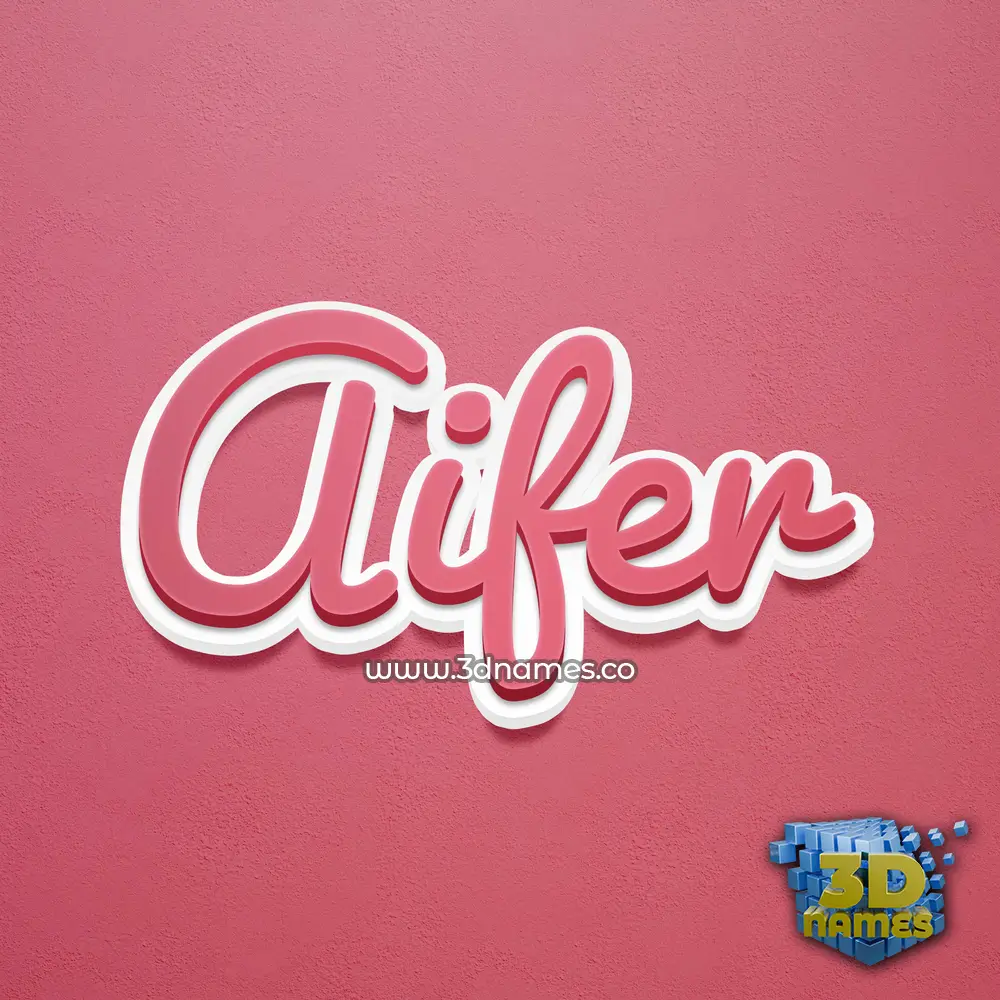 aifer in Red Scribble style - 3D name wallpaper