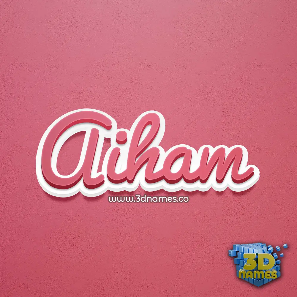 aiham in Red Scribble style - 3D name wallpaper