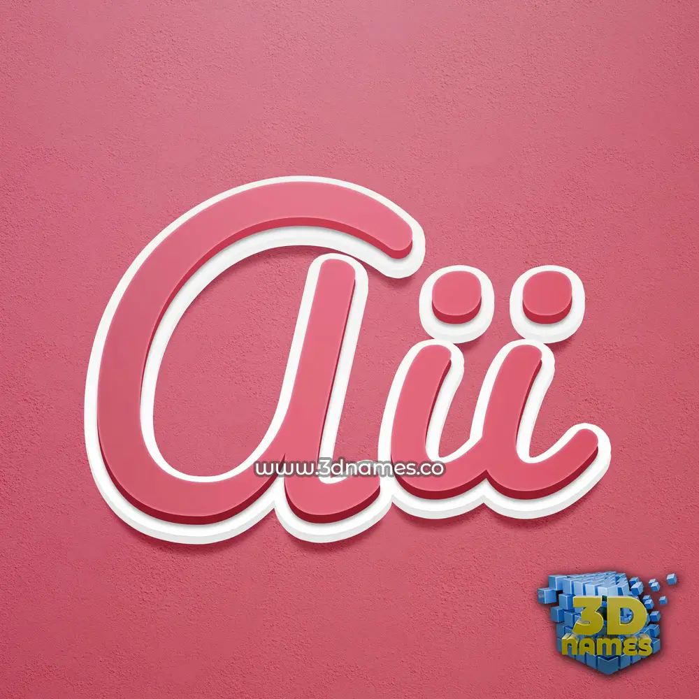 aii in Red Scribble style - 3D name wallpaper