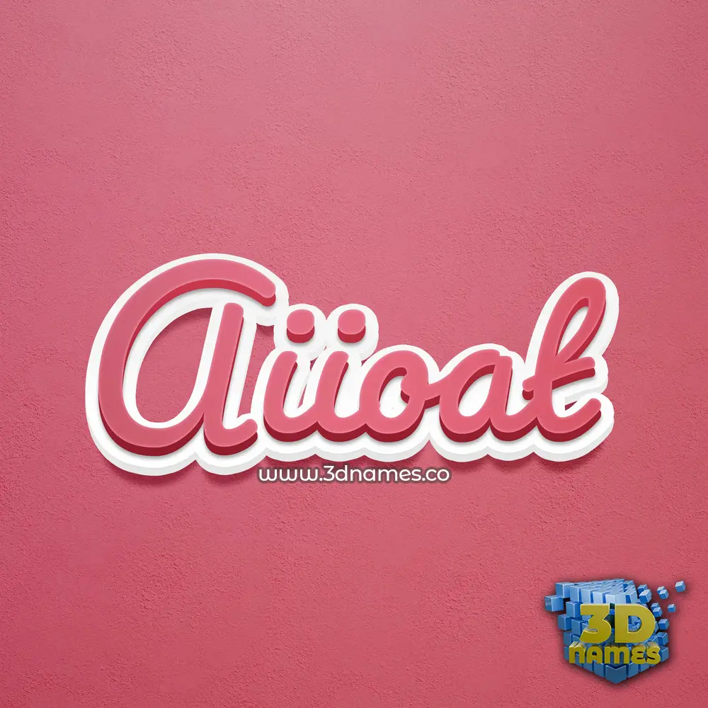 aiioat in Red Scribble style - 3D name wallpaper