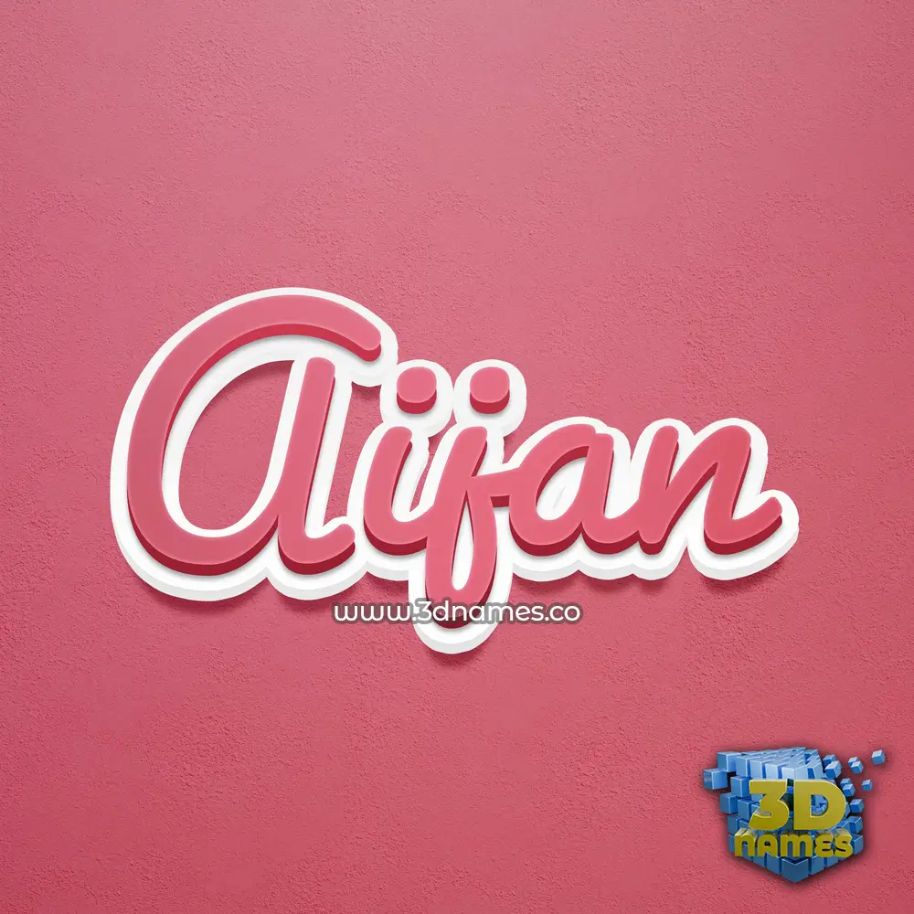 aijan in Red Scribble style - 3D name wallpaper
