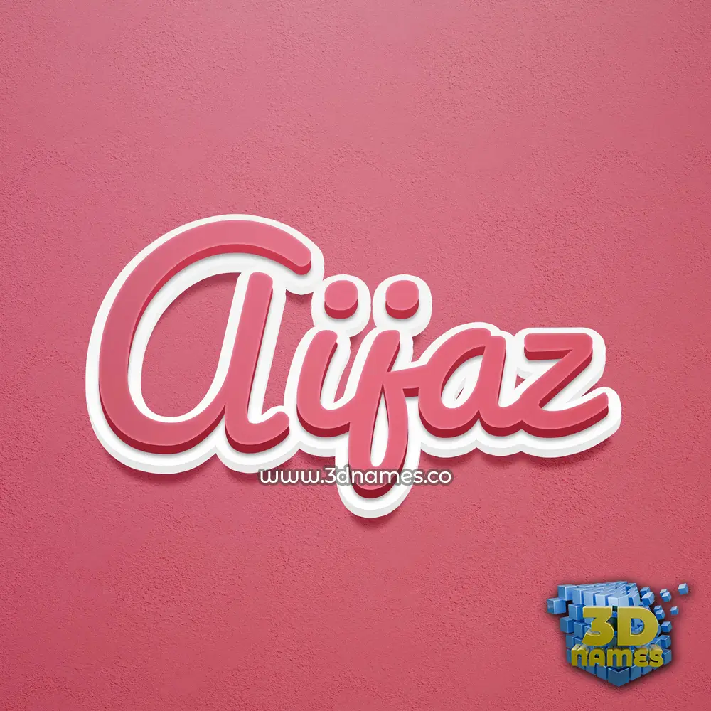aijaz in Red Scribble style - 3D name wallpaper
