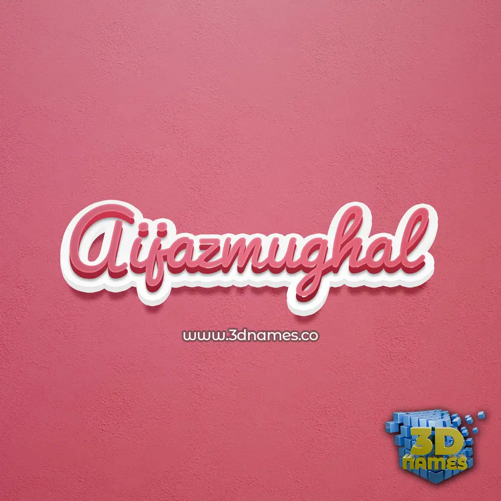 aijazmughal in Red Scribble style - 3D name wallpaper