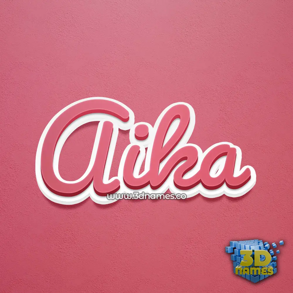 aika in Red Scribble style - 3D name wallpaper