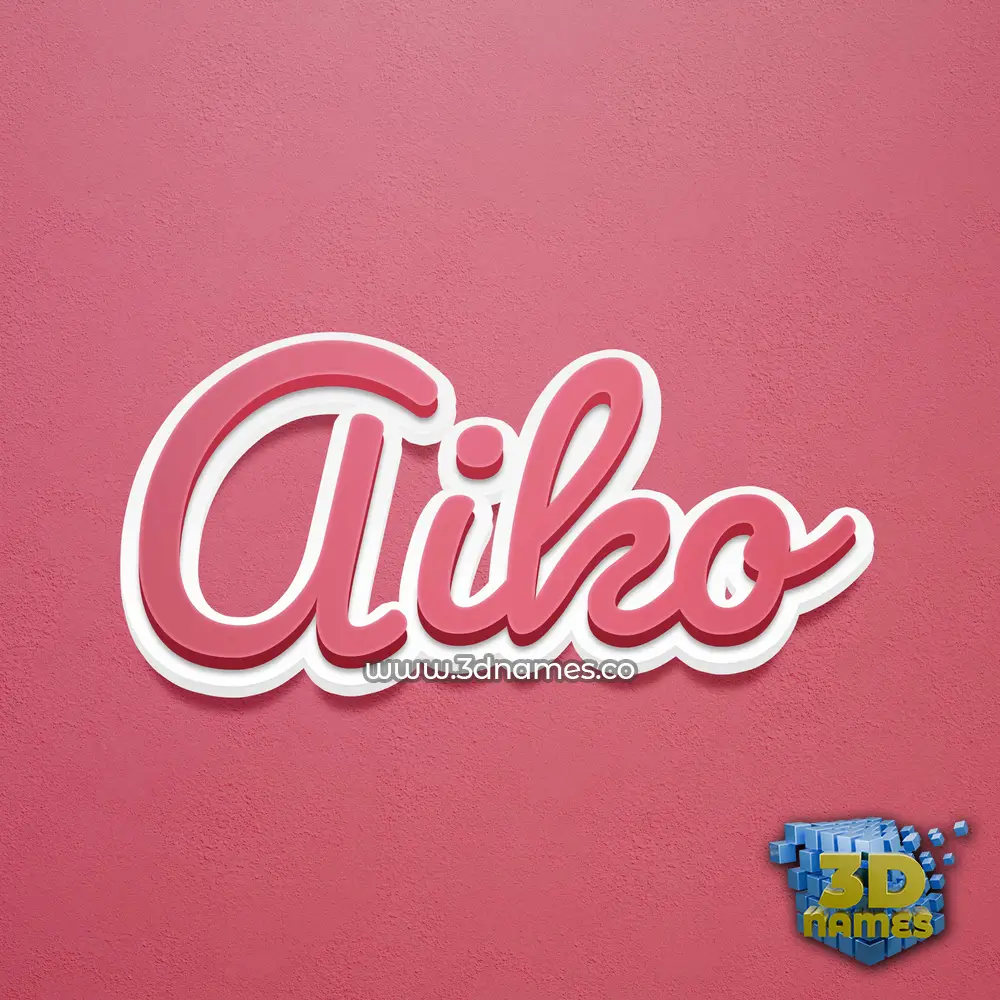 aiko in Red Scribble style - 3D name wallpaper