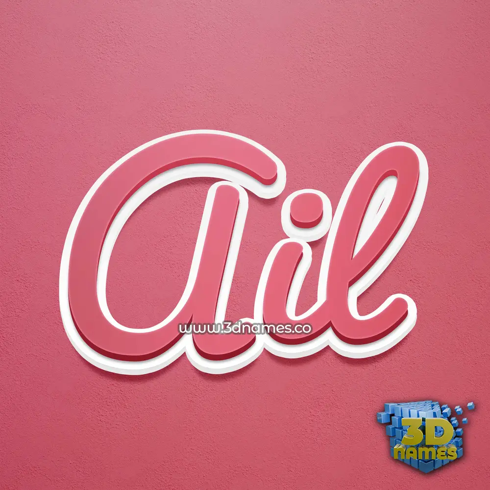 ail in Red Scribble style - 3D name wallpaper