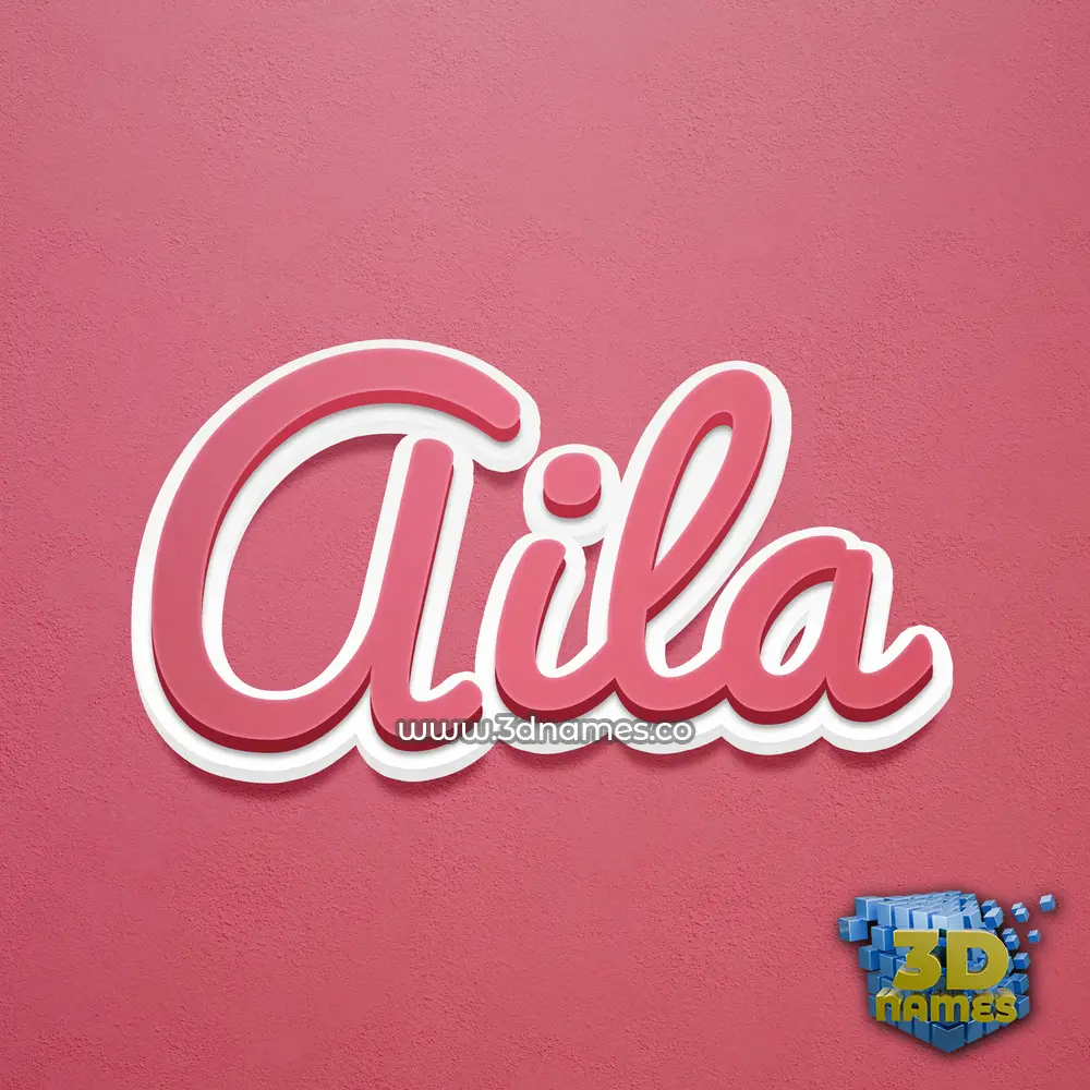 aila in Red Scribble style - 3D name wallpaper