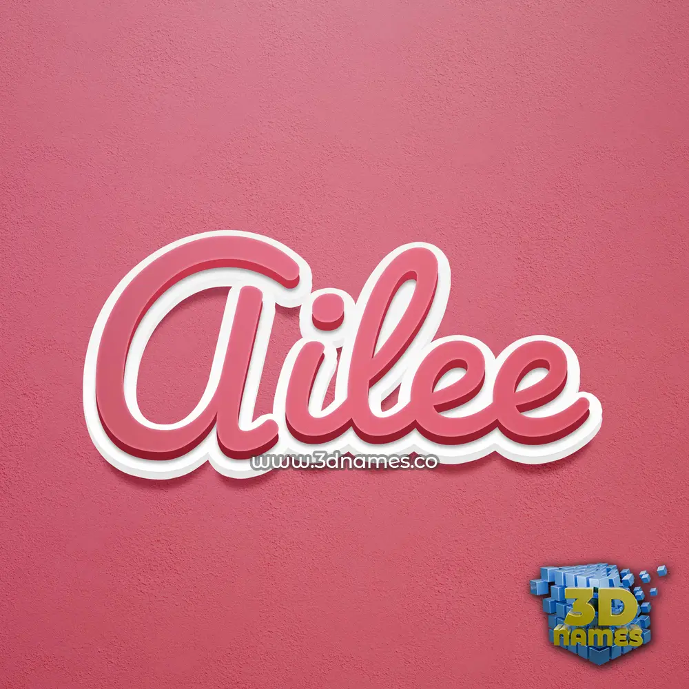 ailee in Red Scribble style - 3D name wallpaper