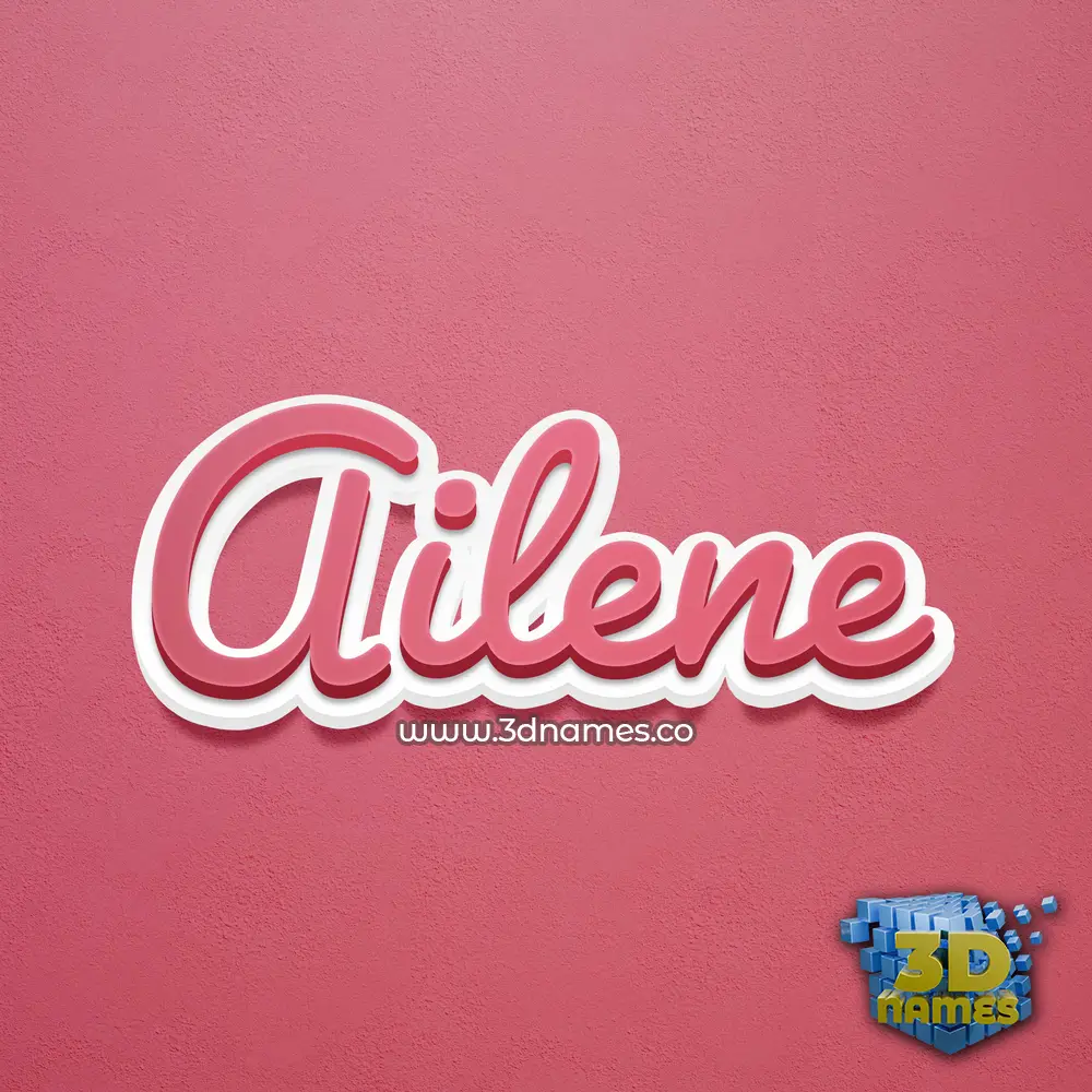 ailene in Red Scribble style - 3D name wallpaper